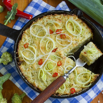 Творожная запеканка с макаронами и брокколи