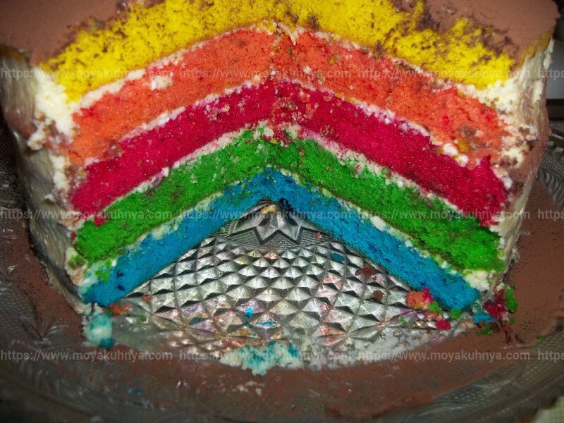 украшение торта радуга