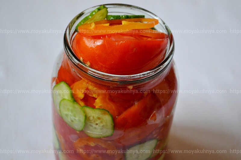 огурец помидор салат на зиму рецепт